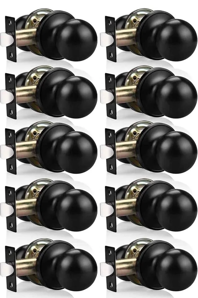 Probrico Matte Black Passage Door Knobs - 10 PK