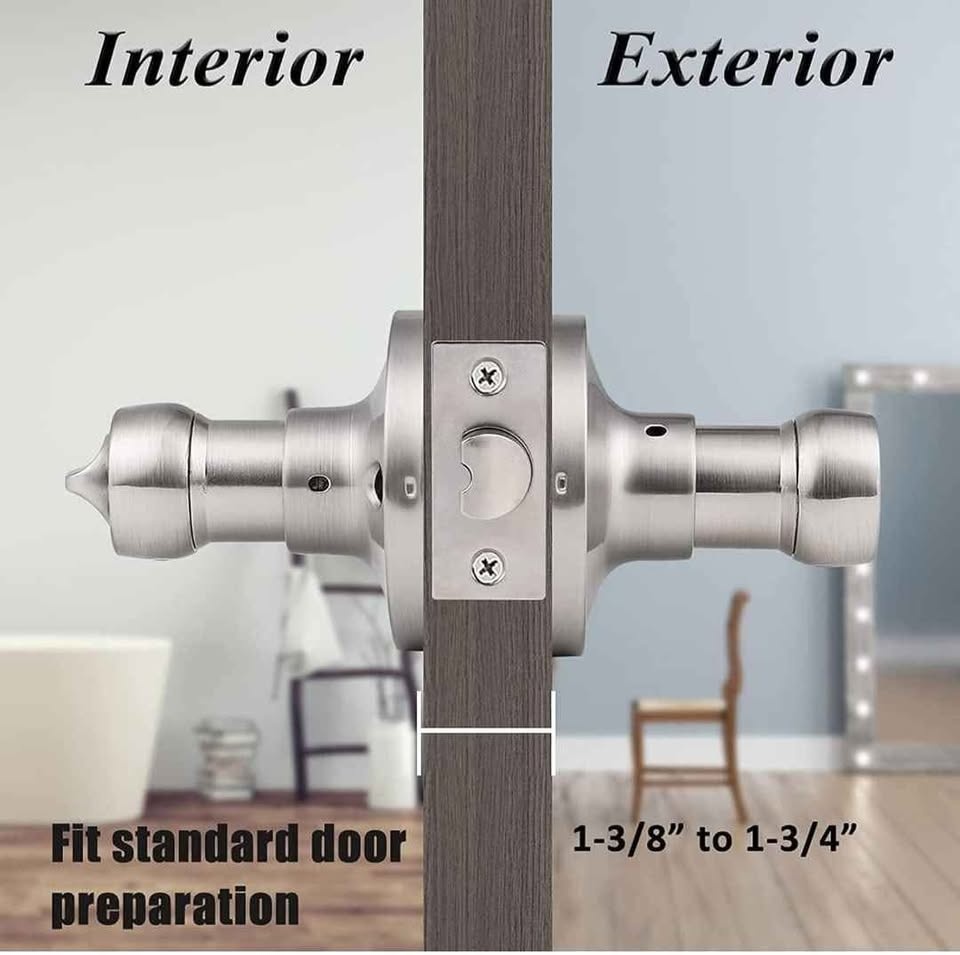 6 Pack Probrico Satin Nickel Door Handles with Lock - photo 3