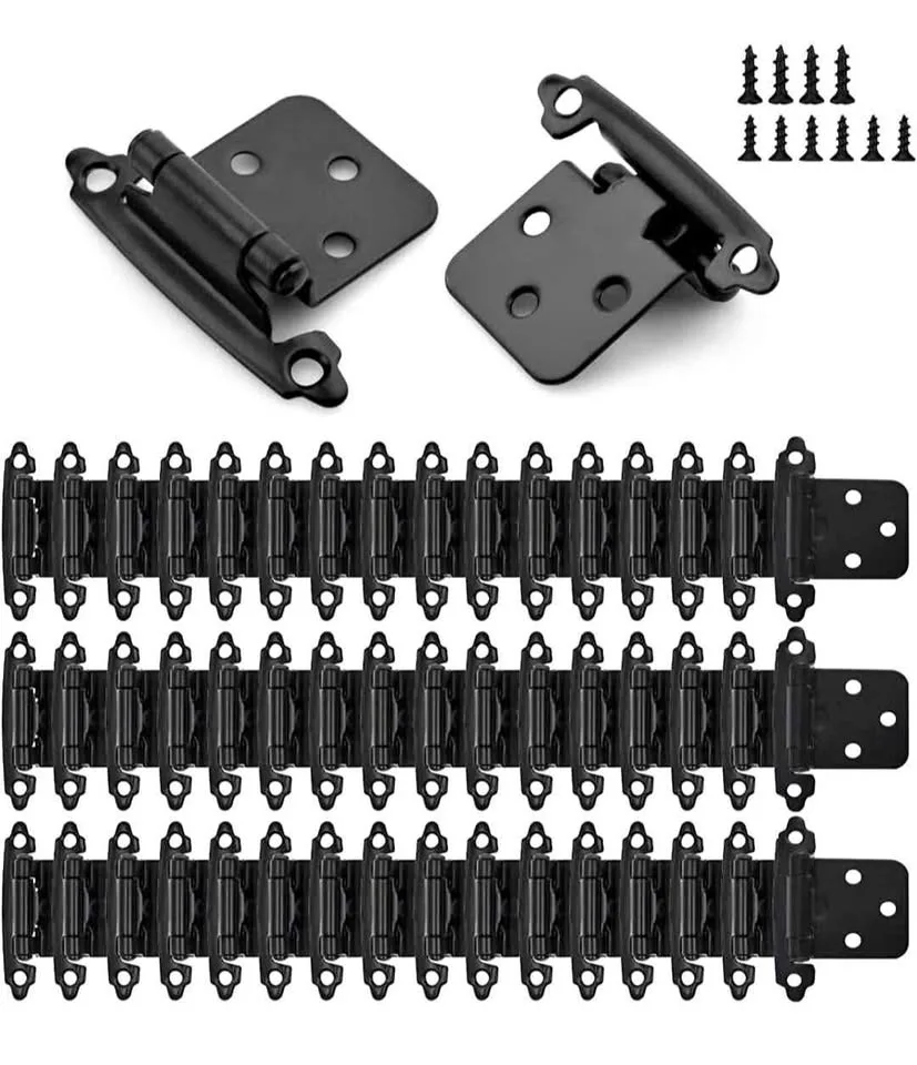 Matte Black Cabinet Hinges - 30 pairs