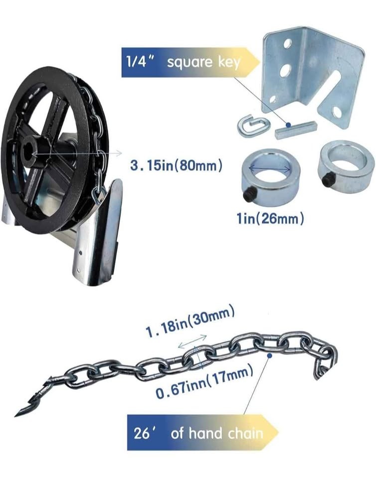 LAJIAOZ Garage Door Chain Hoist 1:1 Reduced Drive - photo 3