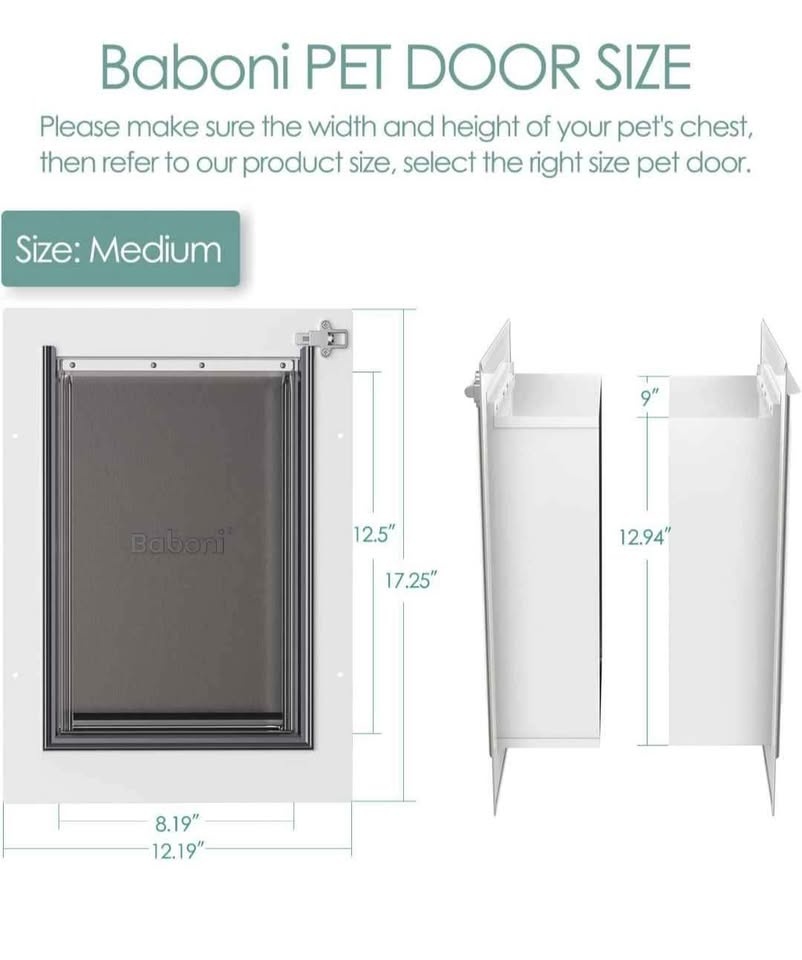 Baboni 3-Flaps Pet Door for Wall - Medium - photo 2
