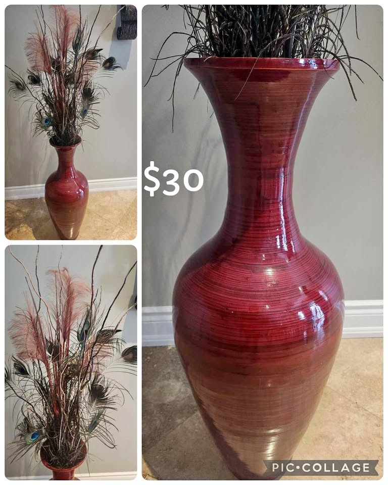 Tall vase decor with flowers