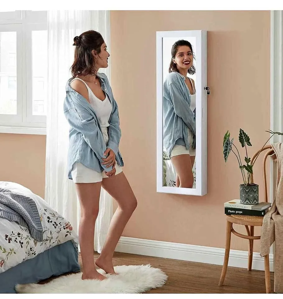 6 LEDs Mirror Jewelry Cabinet