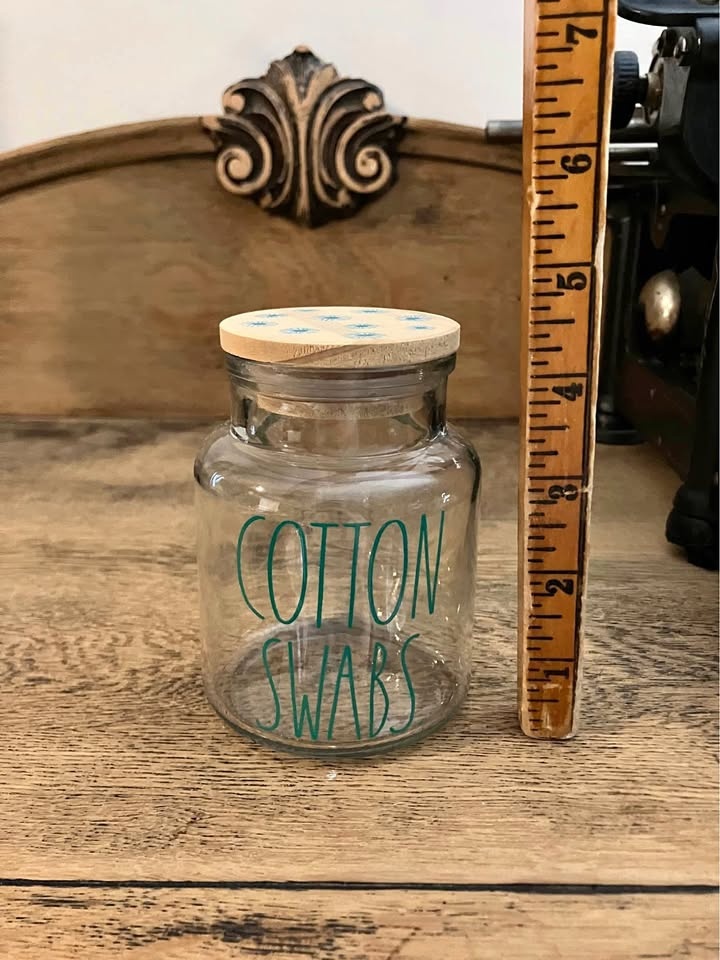 Rae Dunn Bath Jar - Cotton Swabs
