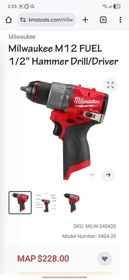 Milwaukee M12 Fuel Drill/ Hammer Drill 2504-20 image indicator(6)