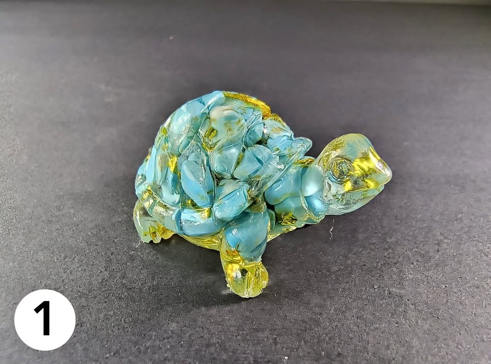 Natural Crystal and Resin Turtle Figurine