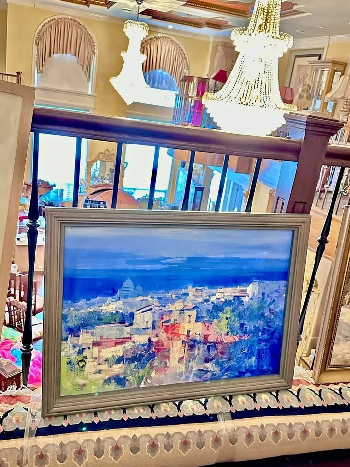 Vibrant Mediterranean Cityscape Painting