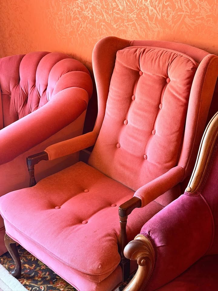 Vintage wingback armchair
