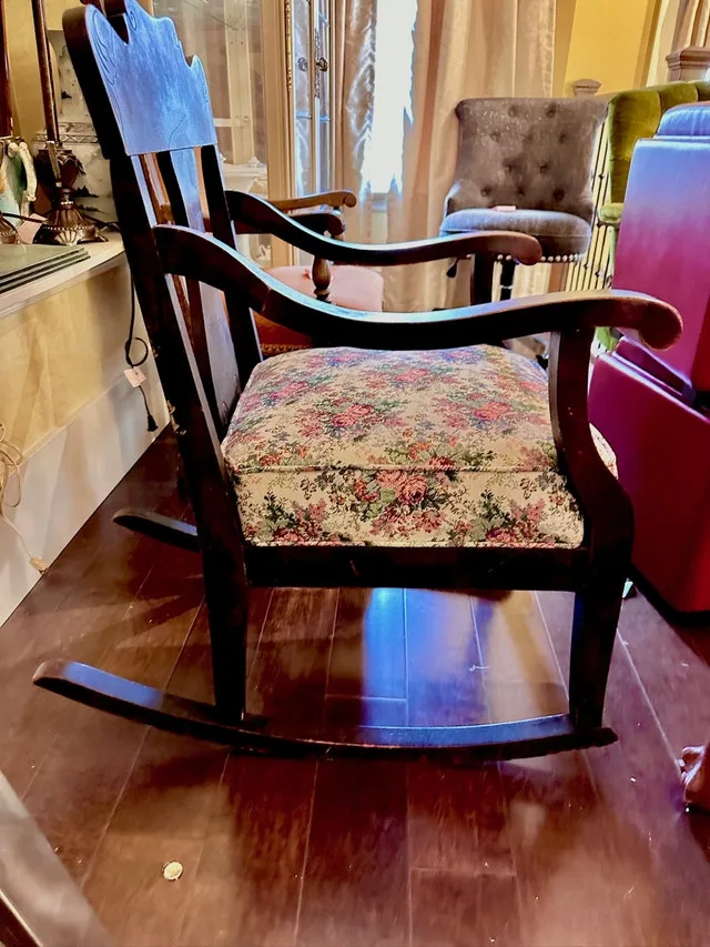 Floral Upholstered Wooden Armchair image indicator(3)