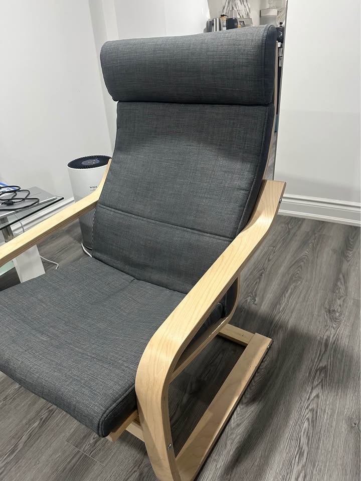 Classic IKEA Poäng Armchair (Birch/Dark Grey) - photo 3