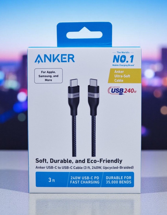 ANKER Nano USB C Cable, 240W, Braided, Fast Charging Cable