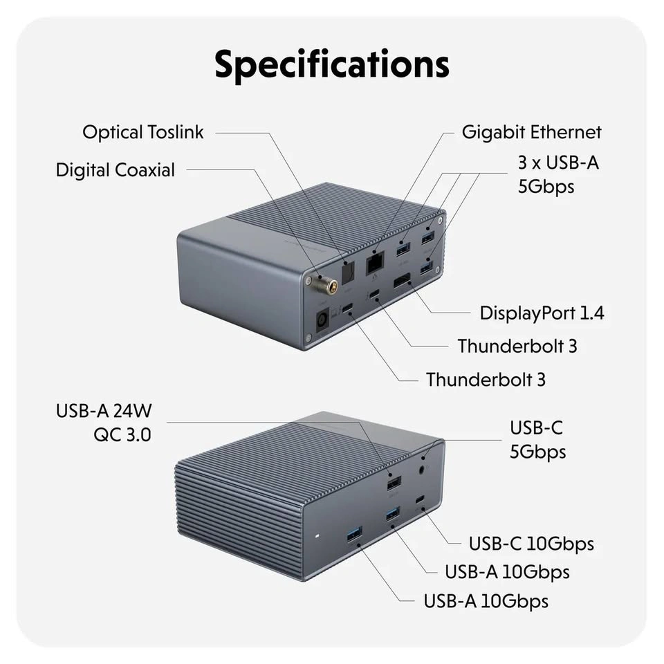 HyperDrive GEN2 14 Port Thunderbolt 3 Dock - photo 3