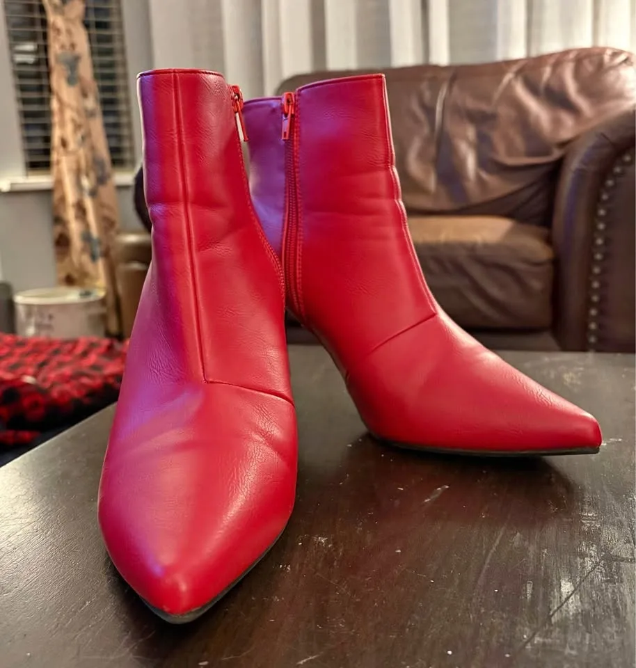 Red ankle boots Size 9, $15 firm Read description!