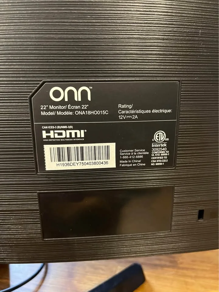 22” LCD Monitor (Onn ONA18HO015C) image indicator(4)