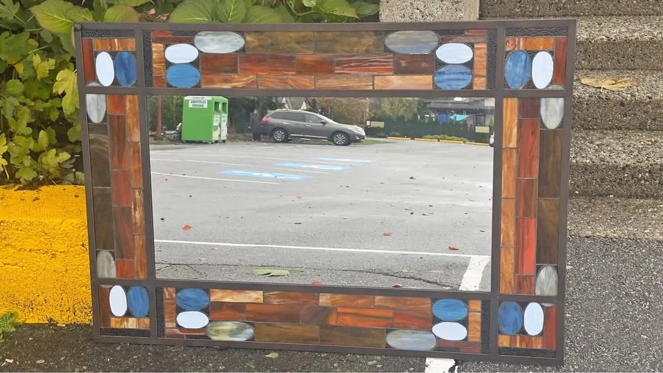 Vintage Stain glass mirror