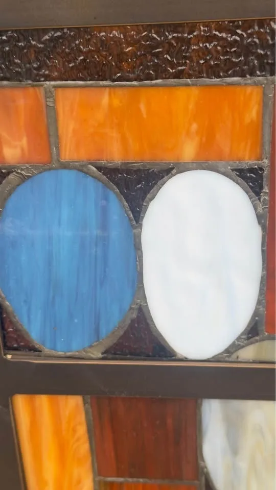 Vintage Stain glass mirror image indicator(3)