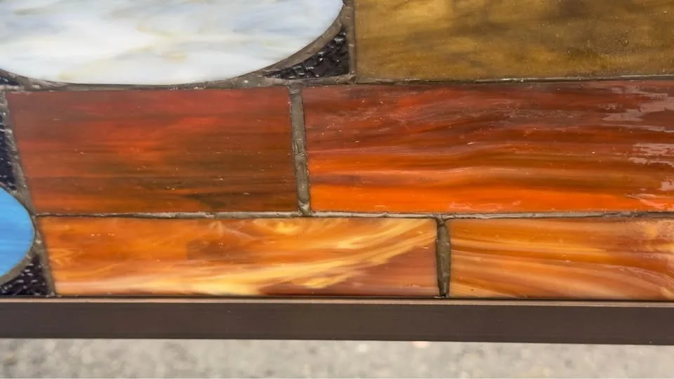 Vintage Stain glass mirror image indicator(4)