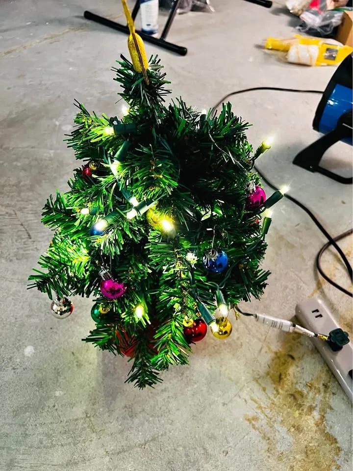 Mini Christmas Tree with lights and balls