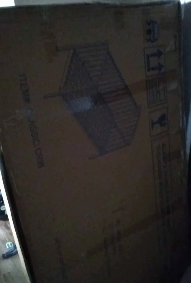 Brand new baby crib and matress still in box image indicator(2)