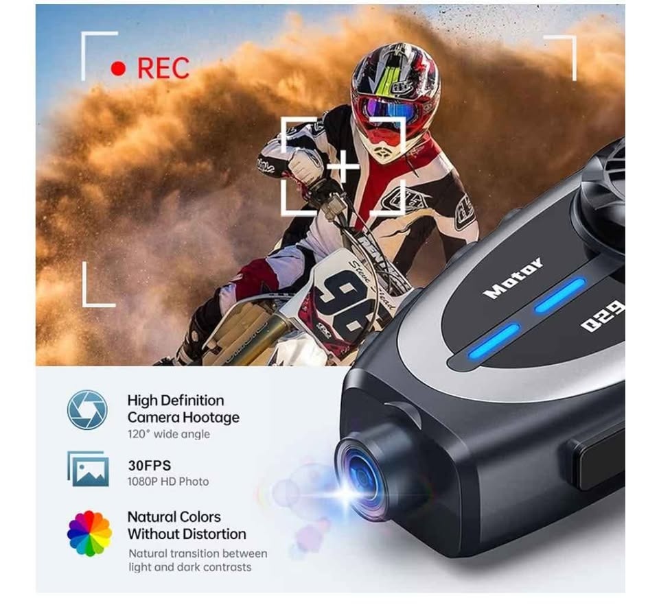 Intercom with Camera 1080P – Wireless5.4 Helmet Headset - photo 4