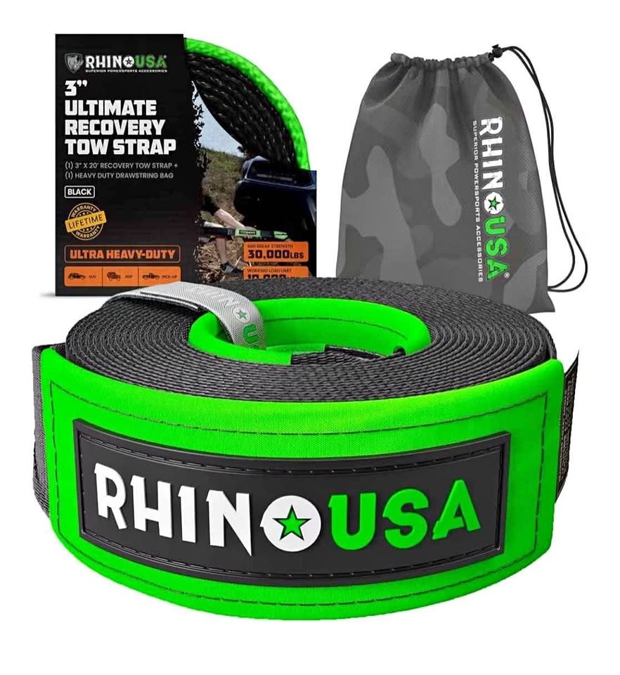Rhino USA Recovery Tow Strap (3" x 20') - 31,518lb