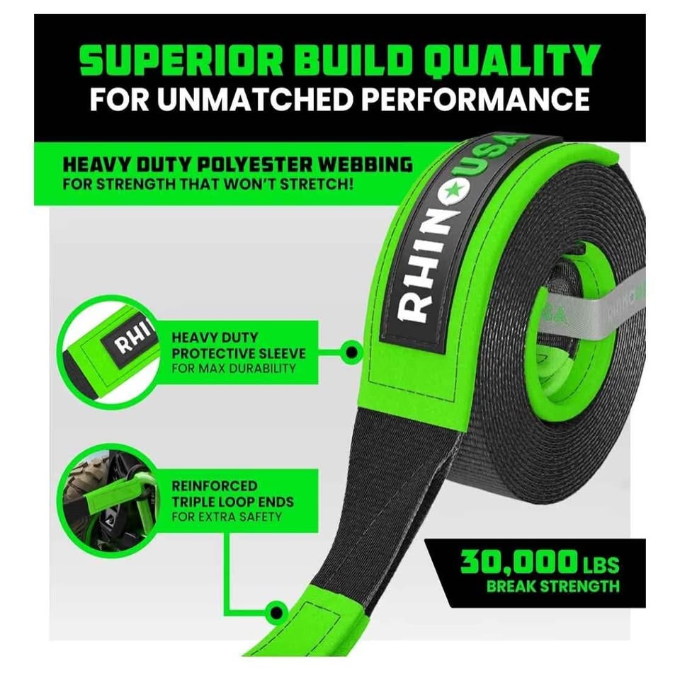 Rhino USA Recovery Tow Strap (3" x 20') - 31,518lb - photo 5