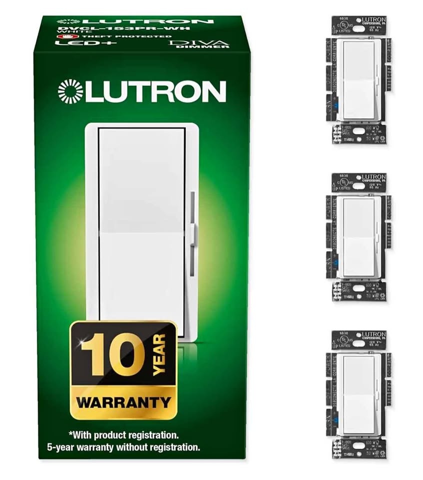 3 Pack-Lutron Diva LED+ Dimmer Light Switch