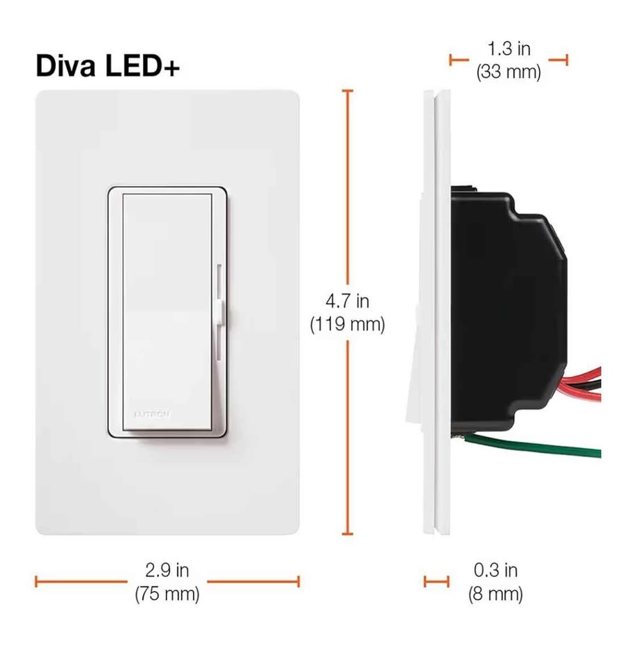 3 Pack-Lutron Diva LED+ Dimmer Light Switch - photo 2