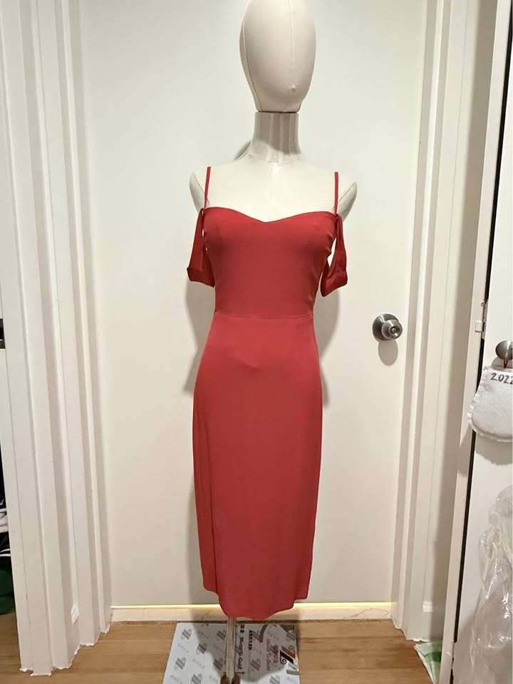 Reformation coral midi dress