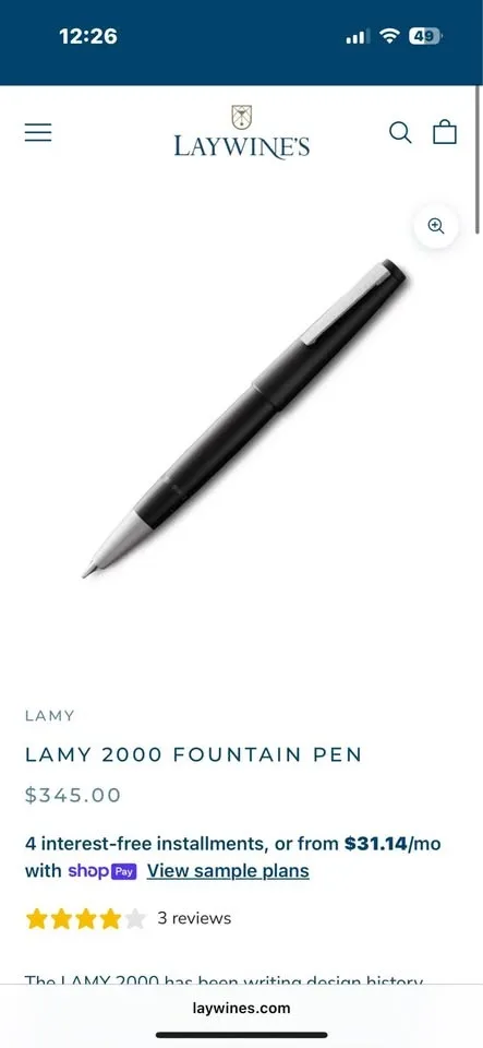 Lamy 2000 Fountain Pen image indicator(7)
