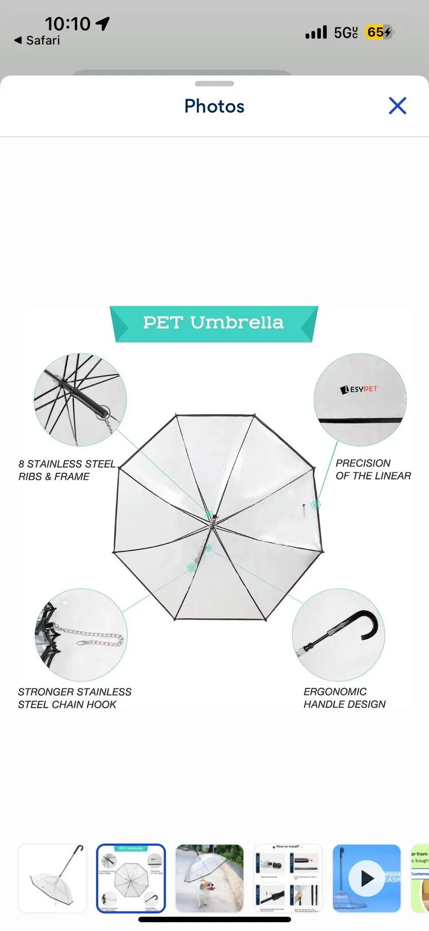 Dog Umbrella With Leash / Pet Umbrella image indicator(2)