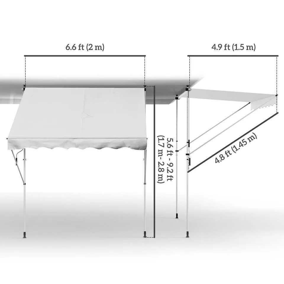 NEW- Manual Retractable Awning 6.6 x 5 image indicator(2)