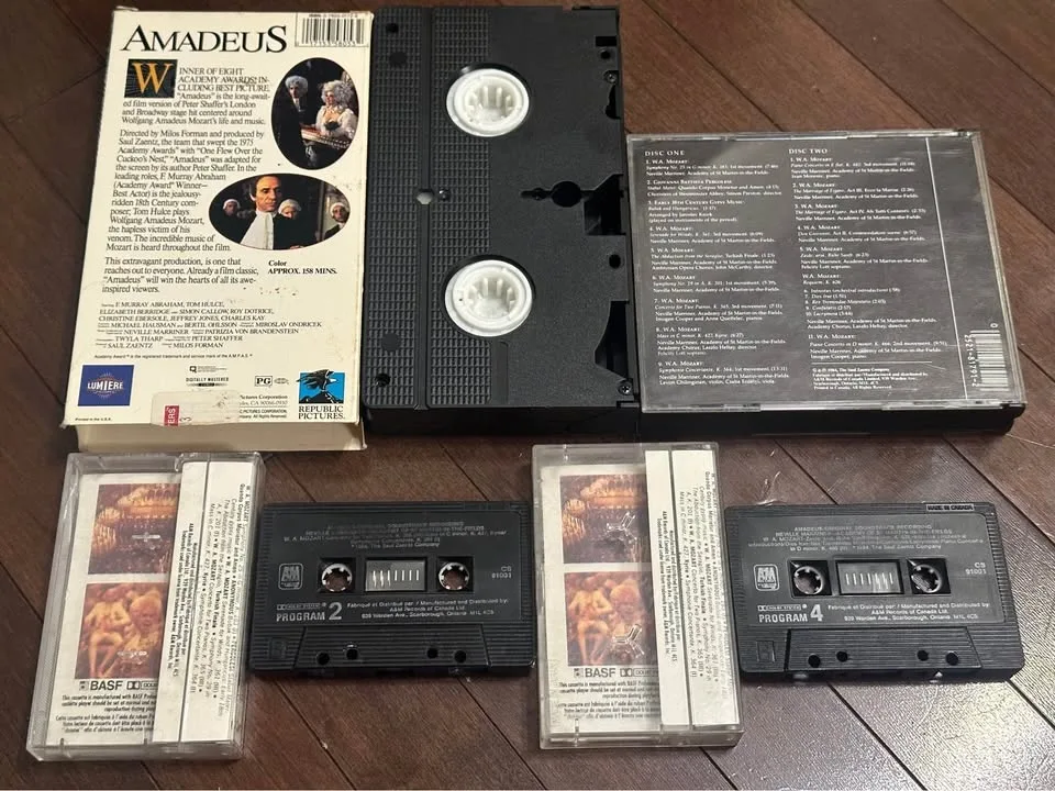 Amadeus VHS, double CD, 2 audio cassette tapes image indicator(2)