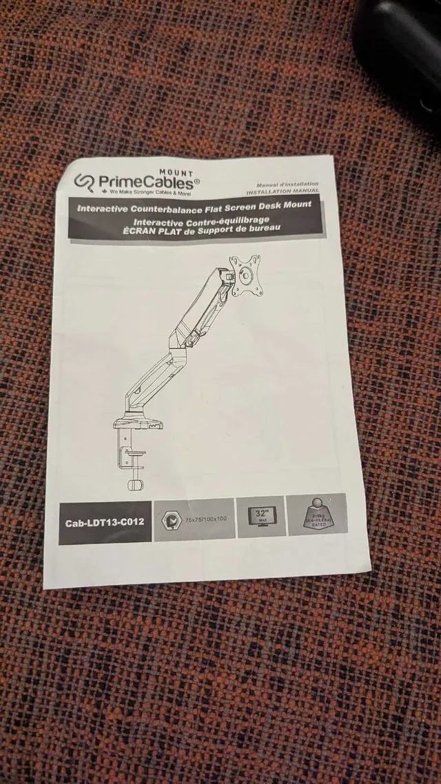 PrimeCables Single Arm Desk Mount Up To 20lb image indicator(6)