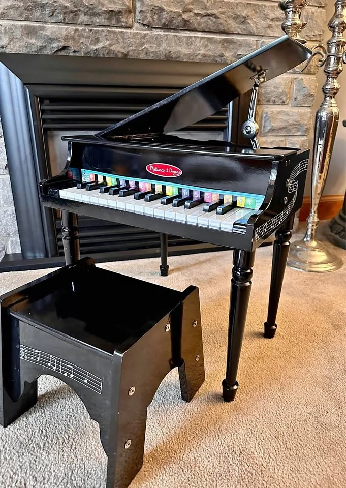 🔥Melissa & Doug Black Grand Piano - Toy Piano with Bench 🎼