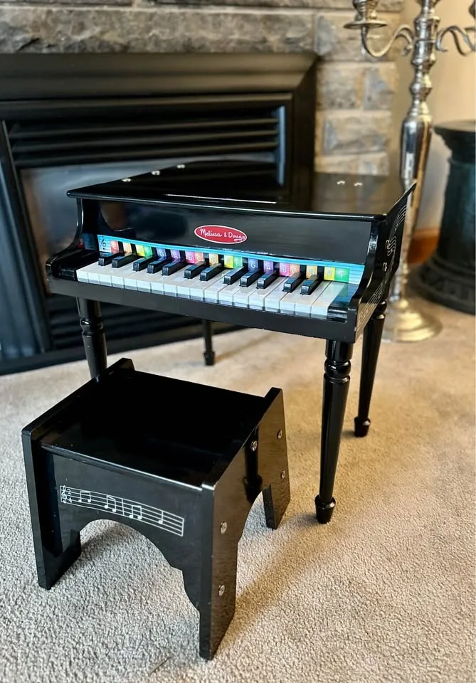 🔥Melissa & Doug Black Grand Piano - Toy Piano with Bench 🎼 image indicator(2)