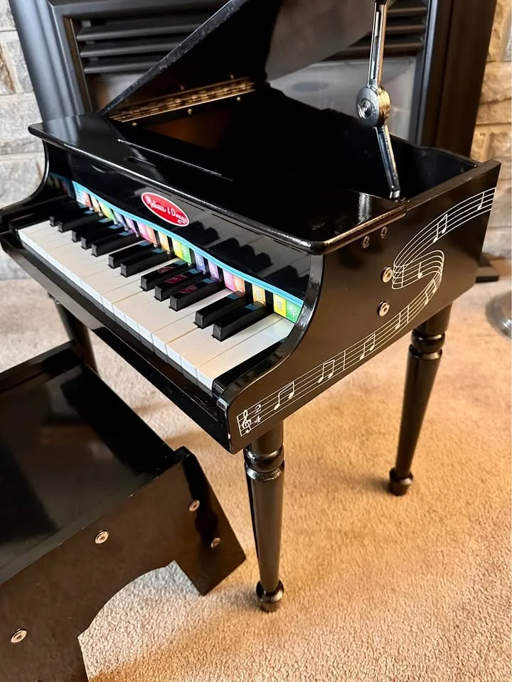 🔥Melissa & Doug Black Grand Piano - Toy Piano with Bench 🎼 image indicator(4)