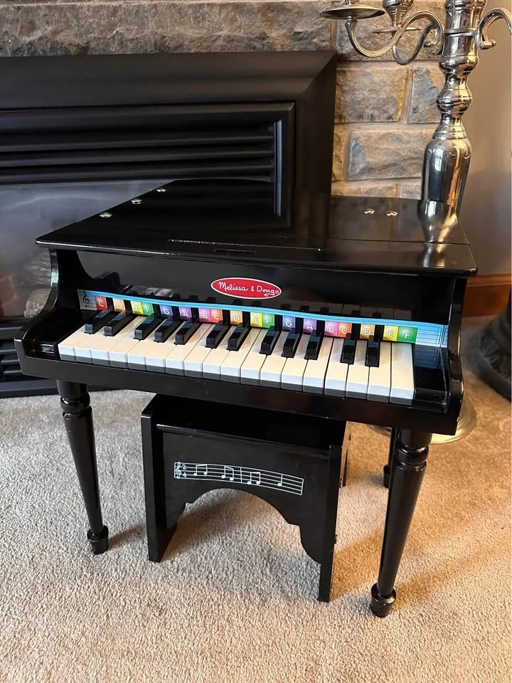 🔥Melissa & Doug Black Grand Piano - Toy Piano with Bench 🎼 image indicator(7)