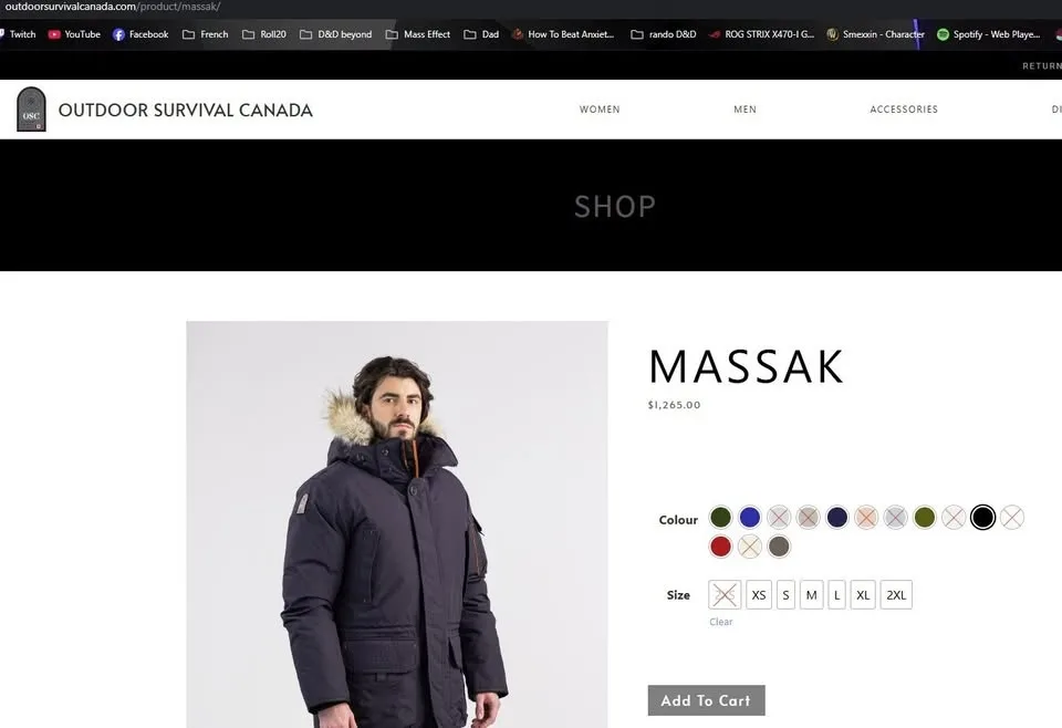 OSC Massak Goose Down Jacket Unisex 2XL Black image indicator(3)