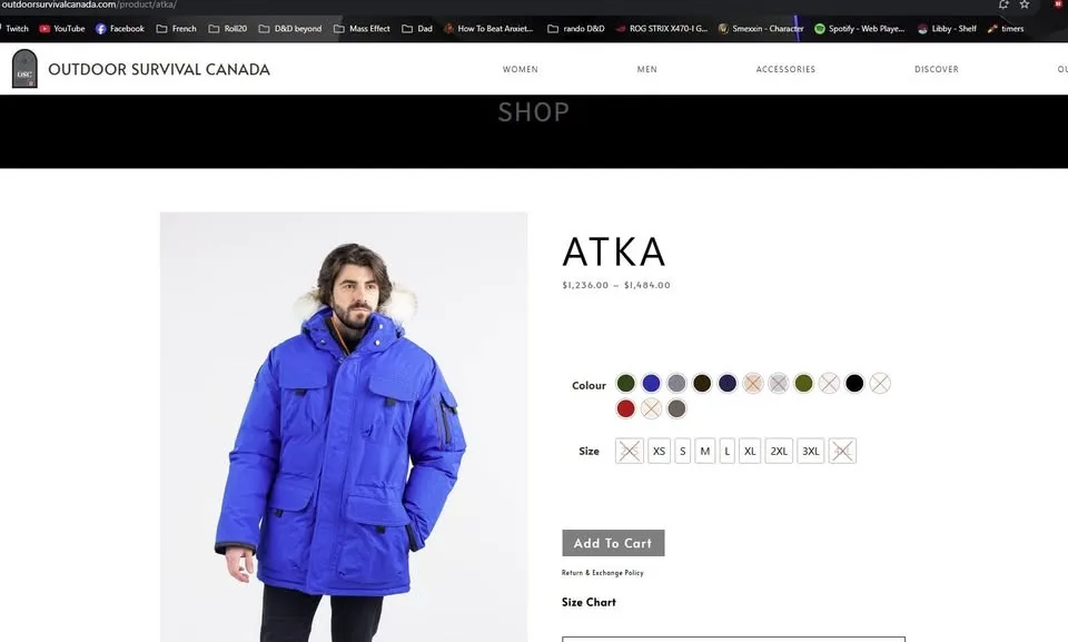 OSC Atka Goose Down Jacket Unisex XL Blue image indicator(3)