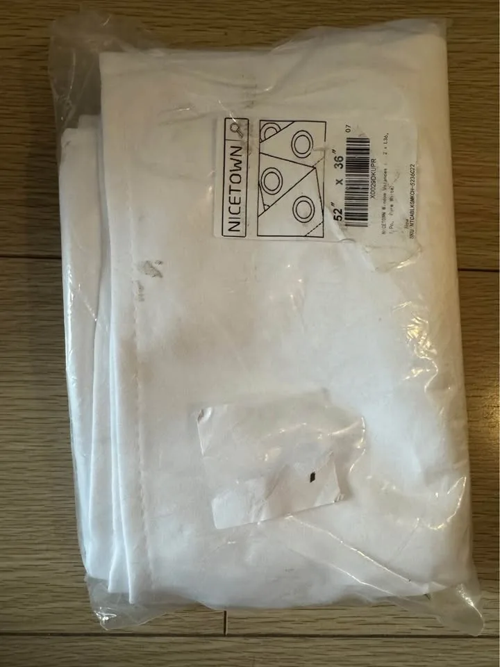 White Window Valance Curtain W52 x L36, 1 Pc, Pure White image indicator(4)