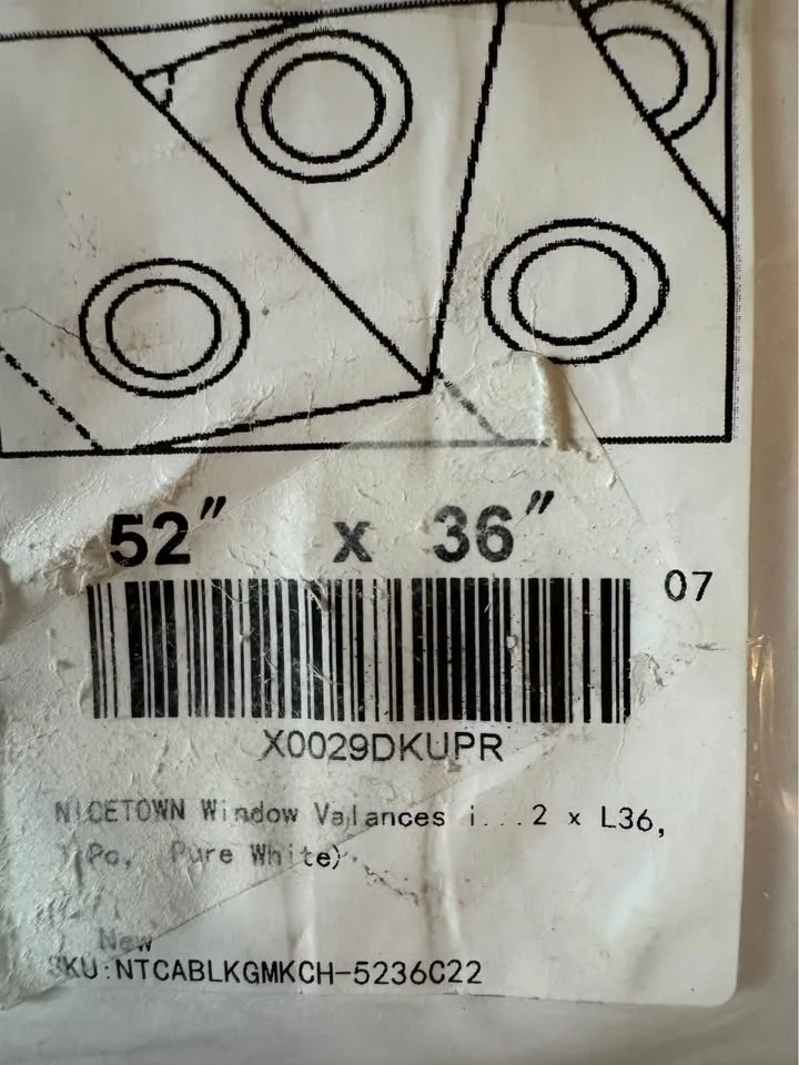 White Window Valance Curtain W52 x L36, 1 Pc, Pure White image indicator(5)