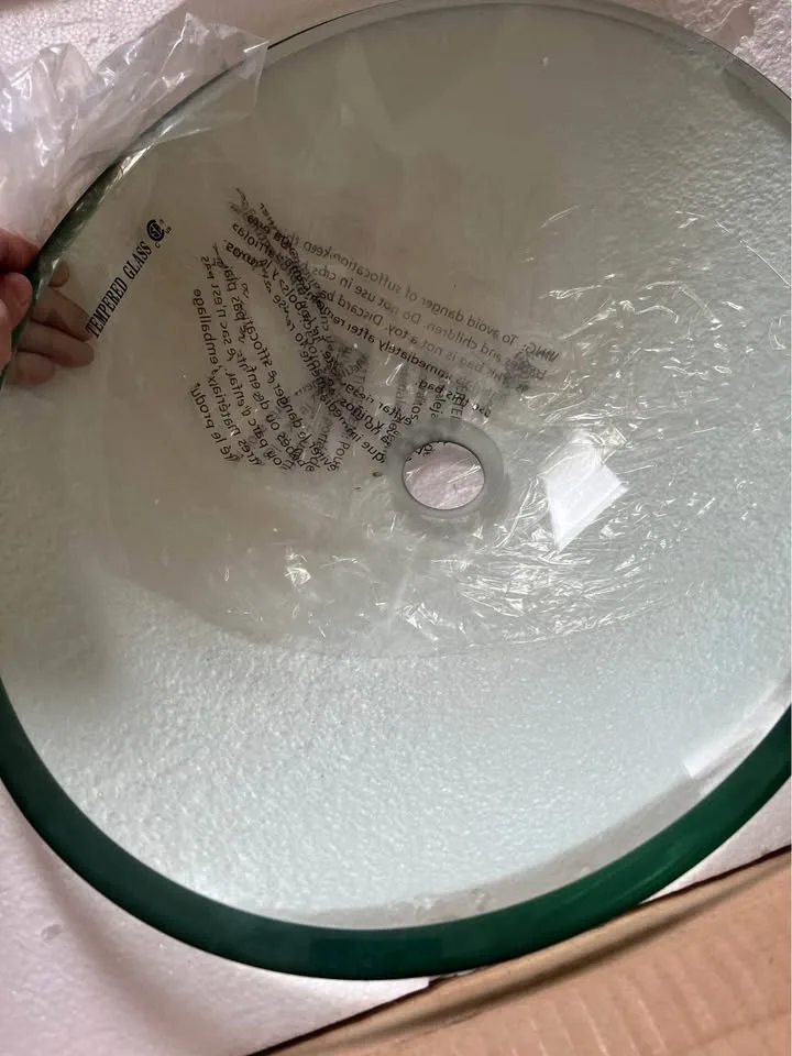 Glass sink, Oval clear tempered glass basin image indicator(4)