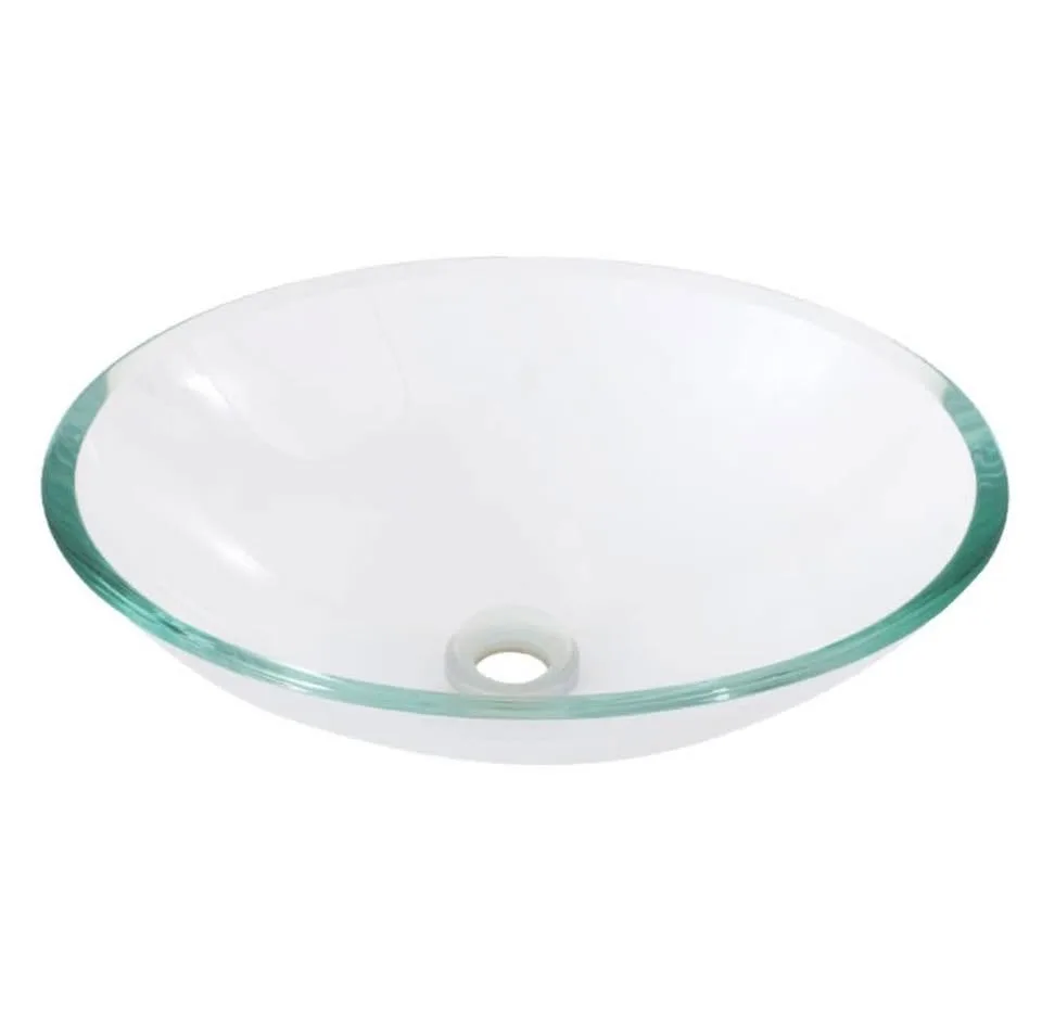 Glass sink, Oval clear tempered glass basin image indicator(8)