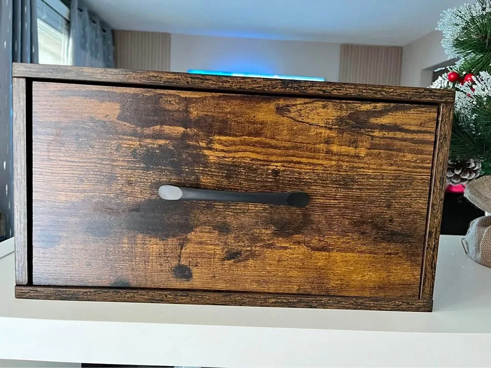 Rustic Shelf with Drawer, Small Bedside Shelf