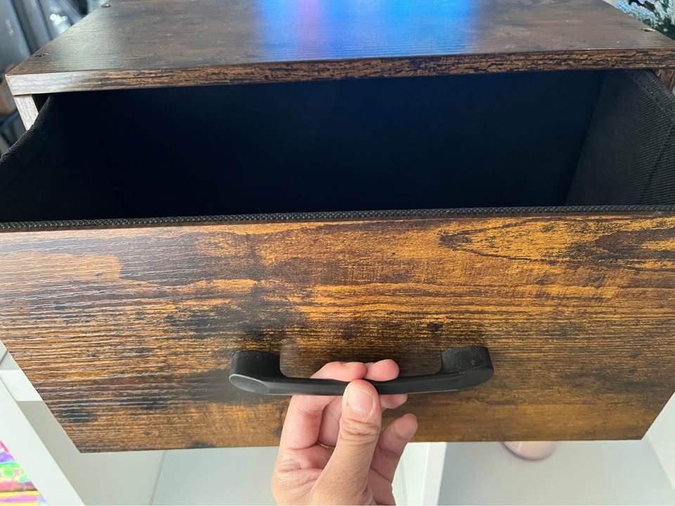 Rustic Shelf with Drawer, Small Bedside Shelf - photo 2