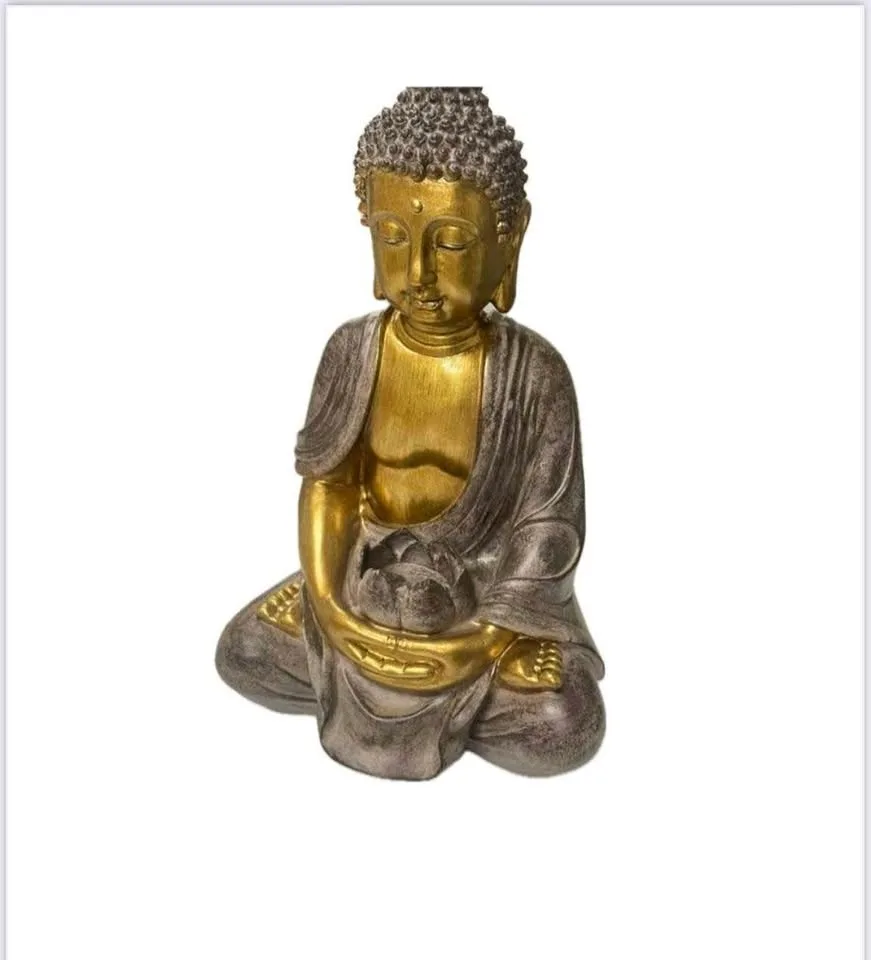 Grey and Gold Buddha Statue