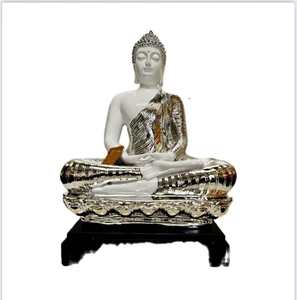 White and Silver Sitting Buddha