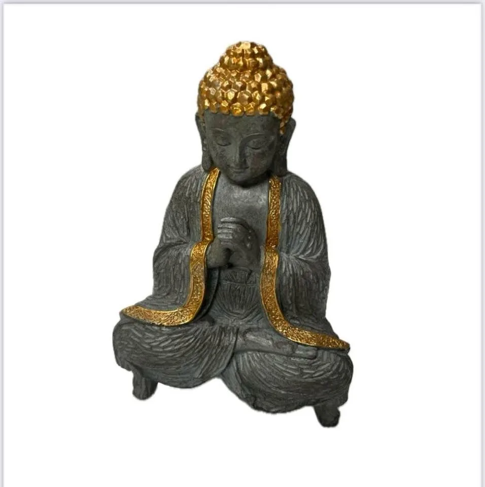 Grey and Gold Buddha Statue