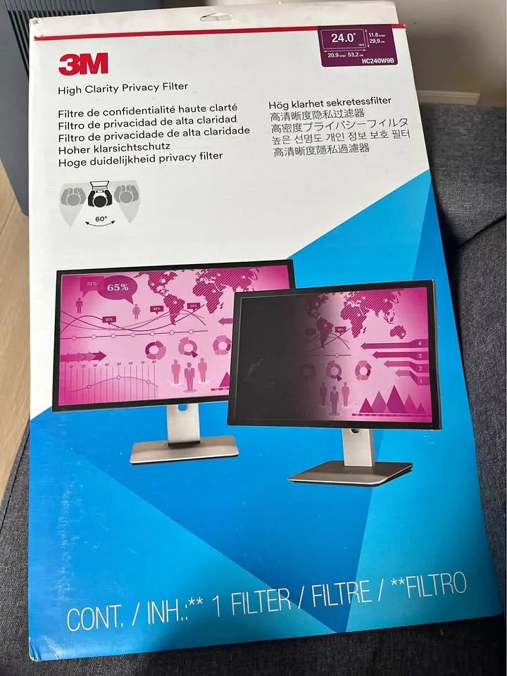 3M Computer Privacy Screen 24 inch - Widescreen 16:9